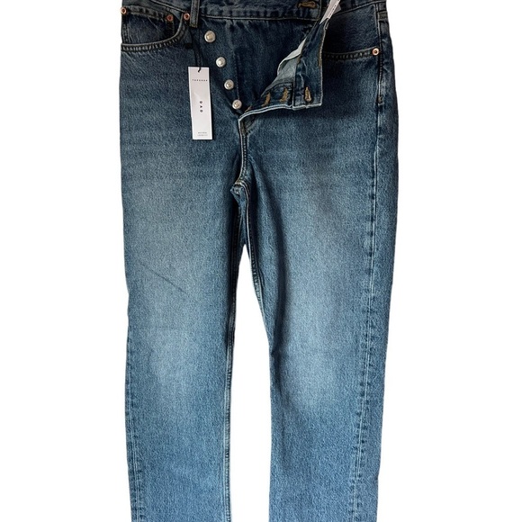 NWT TopShop Mid Rise Loose Fit Y2K Jeans 6 - Picture 1 of 9